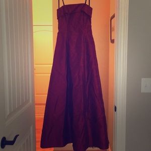 Red ball gown